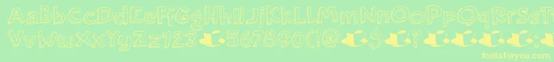 DkRosyLee Font – Yellow Fonts on Green Background