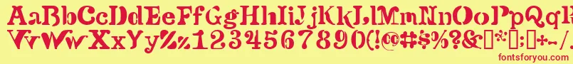 Versu ffy Font – Red Fonts on Yellow Background