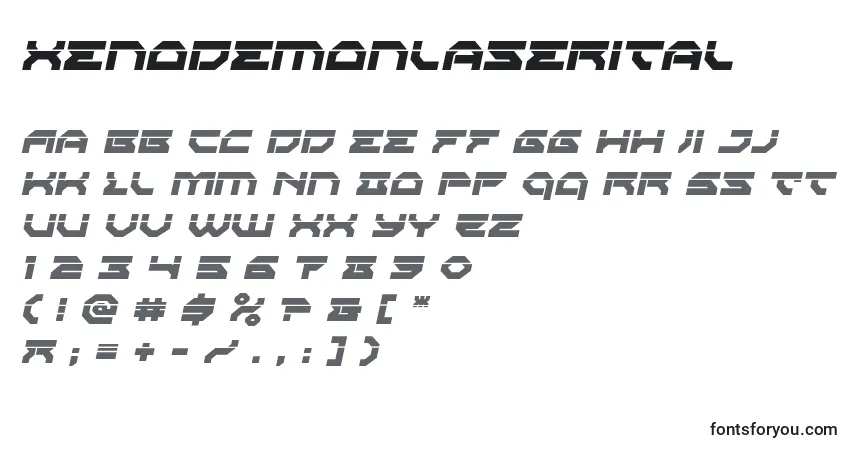 Xenodemonlaserital Font – alphabet, numbers, special characters