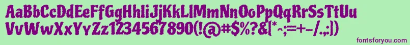 PiedraRegular Font – Purple Fonts on Green Background