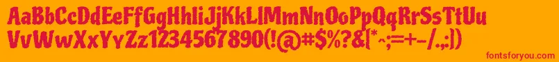 PiedraRegular Font – Red Fonts on Orange Background