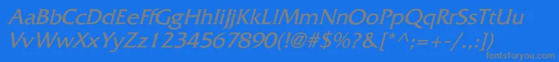 FritzquadrataItalic Font – Gray Fonts on Blue Background