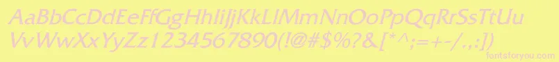 FritzquadrataItalic Font – Pink Fonts on Yellow Background