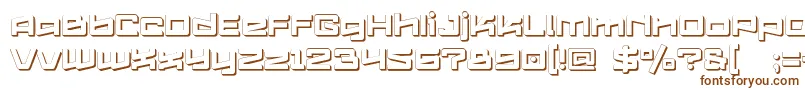 Logofontik4fExtrudedRegular-fontti – ruskeat fontit valkoisella taustalla