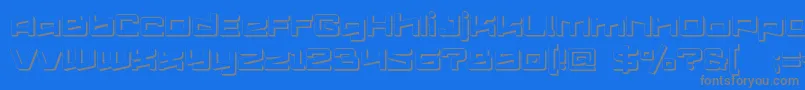 フォントLogofontik4fExtrudedRegular – 青い背景に灰色の文字