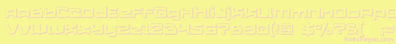 Logofontik4fExtrudedRegular-fontti – vaaleanpunaiset fontit keltaisella taustalla
