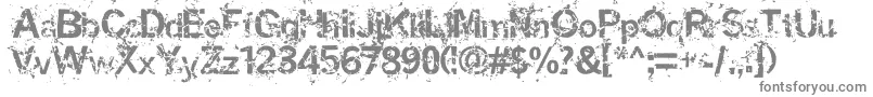 Miaso-fontti – harmaat kirjasimet valkoisella taustalla