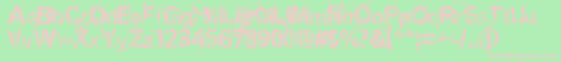 フォントMiaso – 緑の背景にピンクのフォント