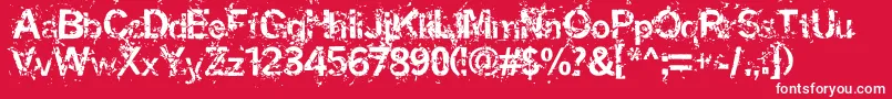 フォントMiaso – 赤い背景に白い文字