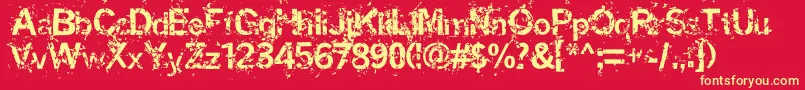 Miaso Font – Yellow Fonts on Red Background
