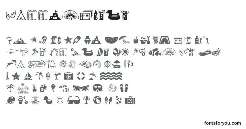 Schriftart SummerIcons – Alphabet, Zahlen, spezielle Symbole
