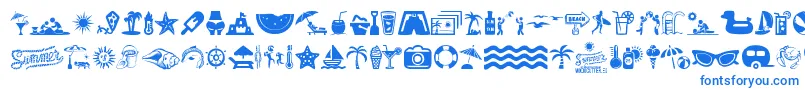 SummerIcons Font – Blue Fonts on White Background