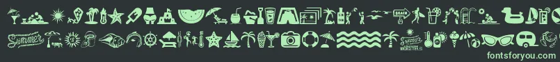 SummerIcons Font – Green Fonts on Black Background