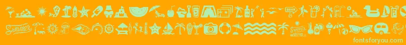 SummerIcons Font – Green Fonts on Orange Background