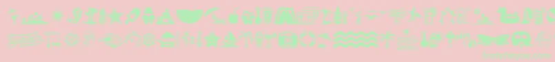 SummerIcons Font – Green Fonts on Pink Background