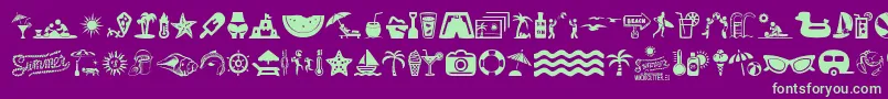 SummerIcons Font – Green Fonts on Purple Background