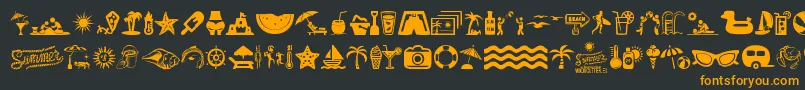 SummerIcons Font – Orange Fonts on Black Background