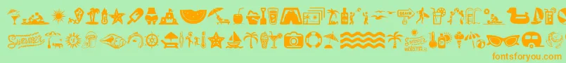 SummerIcons Font – Orange Fonts on Green Background