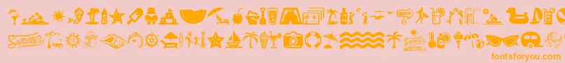 SummerIcons Font – Orange Fonts on Pink Background