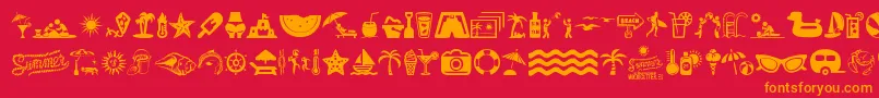 SummerIcons Font – Orange Fonts on Red Background