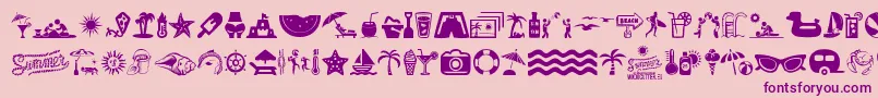 SummerIcons Font – Purple Fonts on Pink Background