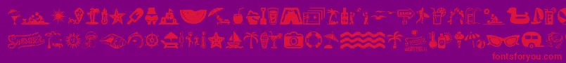 SummerIcons Font – Red Fonts on Purple Background