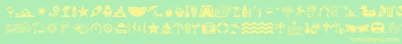 SummerIcons Font – Yellow Fonts on Green Background