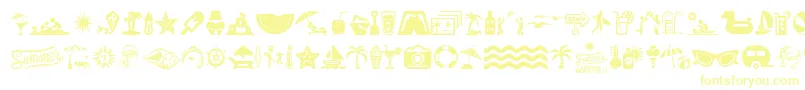 SummerIcons Font – Yellow Fonts on White Background