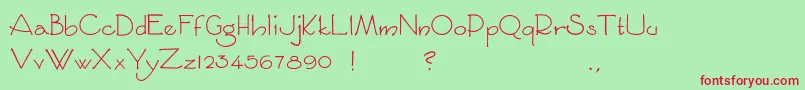 Sycamoresans Font – Red Fonts on Green Background
