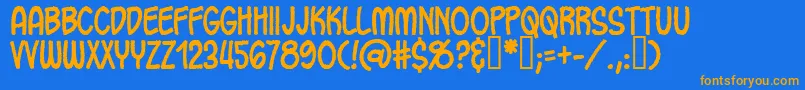 Oh Font – Orange Fonts on Blue Background