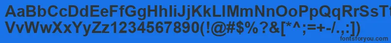 Czcionka ArialKoi8Bold – czarne czcionki na niebieskim tle