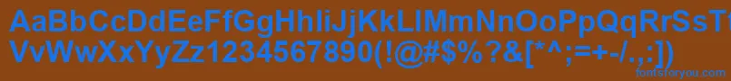 ArialKoi8Bold Font – Blue Fonts on Brown Background