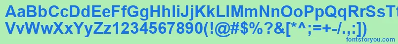 ArialKoi8Bold-fontti – siniset fontit vihreällä taustalla