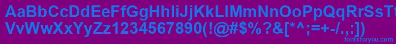 フォントArialKoi8Bold – 紫色の背景に青い文字