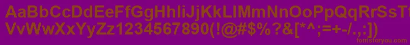 ArialKoi8Bold Font – Brown Fonts on Purple Background