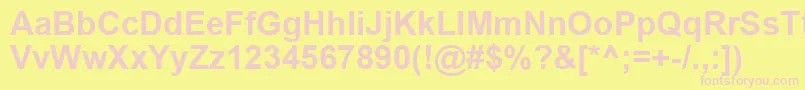 ArialKoi8Bold Font – Pink Fonts on Yellow Background