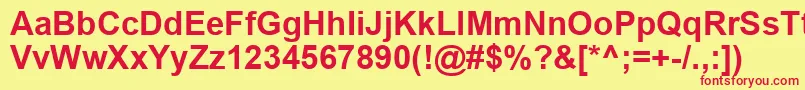 ArialKoi8Bold Font – Red Fonts on Yellow Background