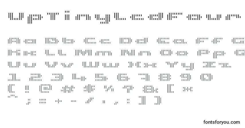 Czcionka UpTinyLcdFourDecovLight – alfabet, cyfry, specjalne znaki