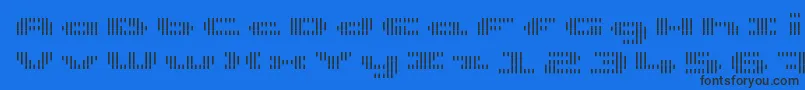 UpTinyLcdFourDecovLight Font – Black Fonts on Blue Background