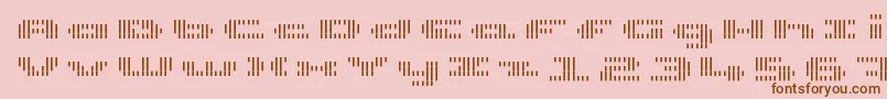 UpTinyLcdFourDecovLight Font – Brown Fonts on Pink Background