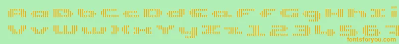 UpTinyLcdFourDecovLight Font – Orange Fonts on Green Background