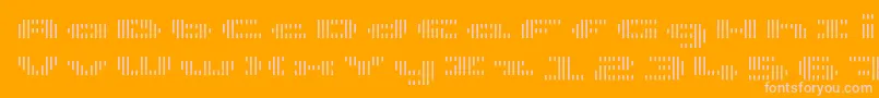 UpTinyLcdFourDecovLight Font – Pink Fonts on Orange Background