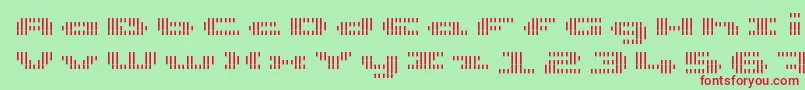 UpTinyLcdFourDecovLight Font – Red Fonts on Green Background