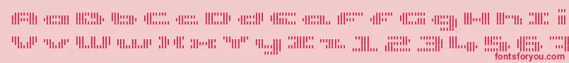 UpTinyLcdFourDecovLight Font – Red Fonts on Pink Background