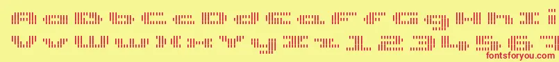 UpTinyLcdFourDecovLight Font – Red Fonts on Yellow Background