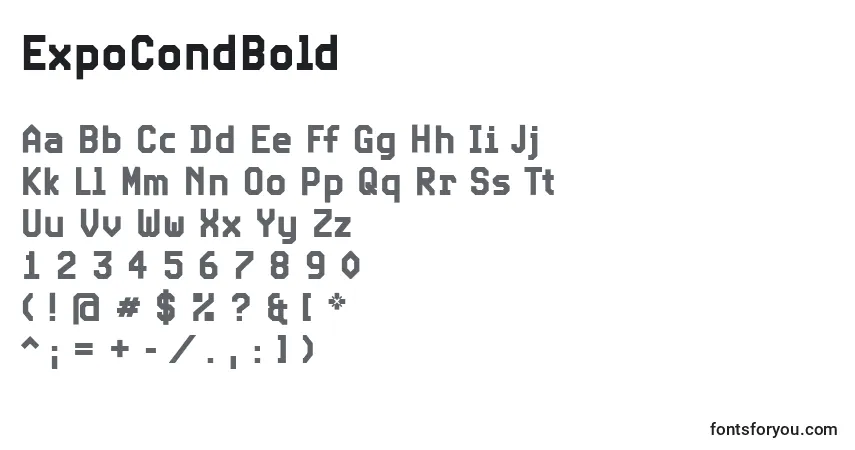 Czcionka ExpoCondBold – alfabet, cyfry, specjalne znaki