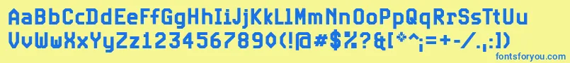 ExpoCondBold Font – Blue Fonts on Yellow Background