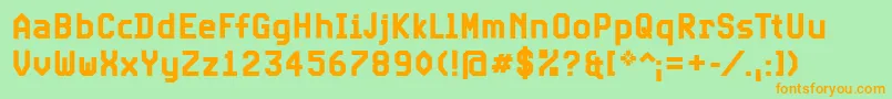 ExpoCondBold Font – Orange Fonts on Green Background