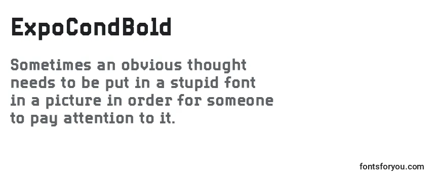 Review of the ExpoCondBold Font