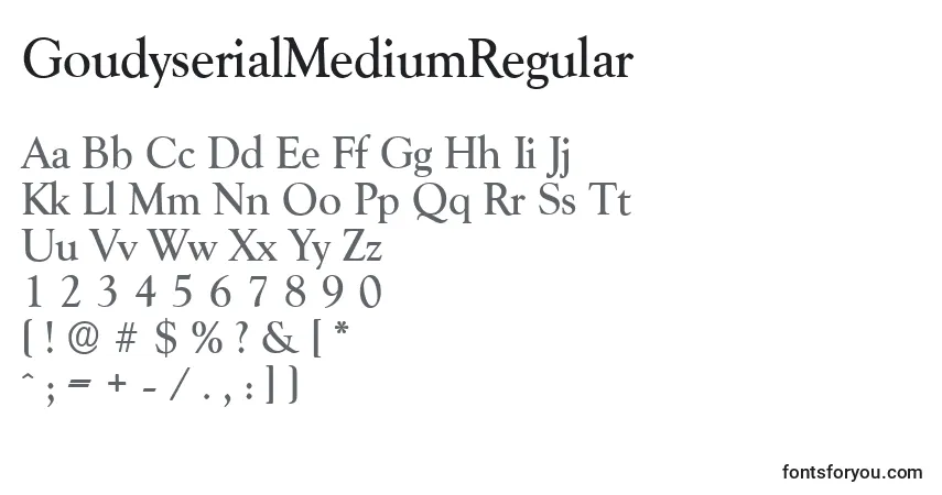 Police GoudyserialMediumRegular - Alphabet, Chiffres, Caractères Spéciaux